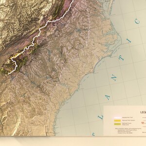 unique gift for map lovers, Mt. Katahdin, Maine, appalachian mountains for trekking