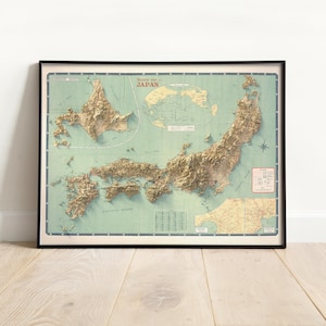 Vintage Japan Travel Map 1949: Mid-Century Cartography Art Print image 5