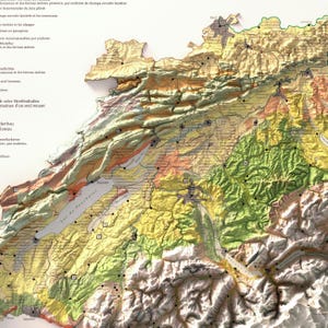 Switzerland Map: Vintage Relief Map Print 1975, Rural and Agricultural Poster image 8