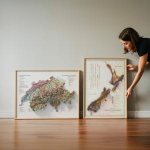 Switzerland Geomorphology Map: Detailed Natural Topography, Map Art Print, Vintage Wall Decor image 9