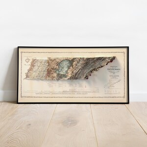 Geological Map of Tennessee 1869: Vintage Style Wall Decor, Topography Art Print image 4