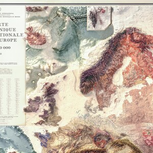 Europe Tectonic Map Art Print: Vintage Wall Decor image 10