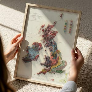 British Islands Topographic Map Art Print: Geological Wall Decor image 2