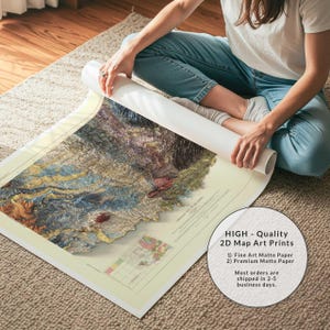 Oklahoma Geological Map Art Print: Vintage Topographic Terrain image 10