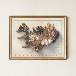 Iceland Topographic Map Print: 1901 Geological Wall Art image 8