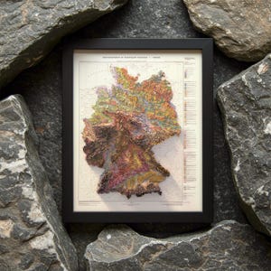 Vintage Germany Soil Map Print: Topographic Relief Wall Art image 7