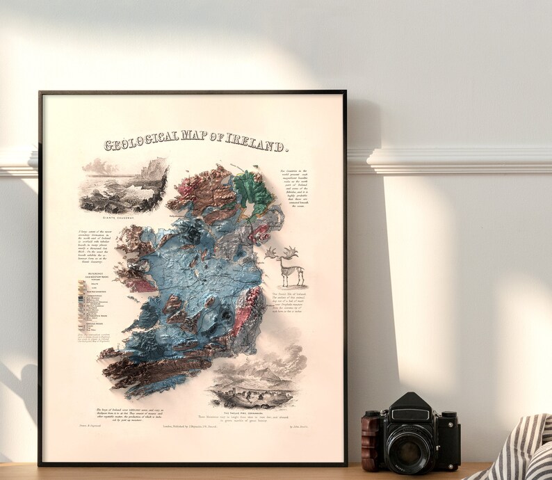 Ireland Geological Map Art Print: Topography Wall Decor image 2
