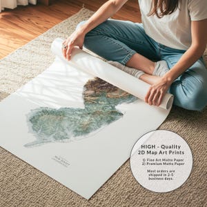 New Jersey Elevation Map - Modern Topographic Wall Art image 6