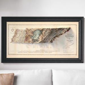 Geological Map of Tennessee 1869: Vintage Style Wall Decor, Topography Art Print image 5