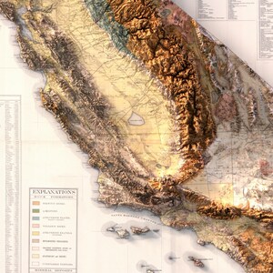 Geologische Karte von Kalifornien (Kunstdruck): Vintage-Topografie von 1891 Bild 3