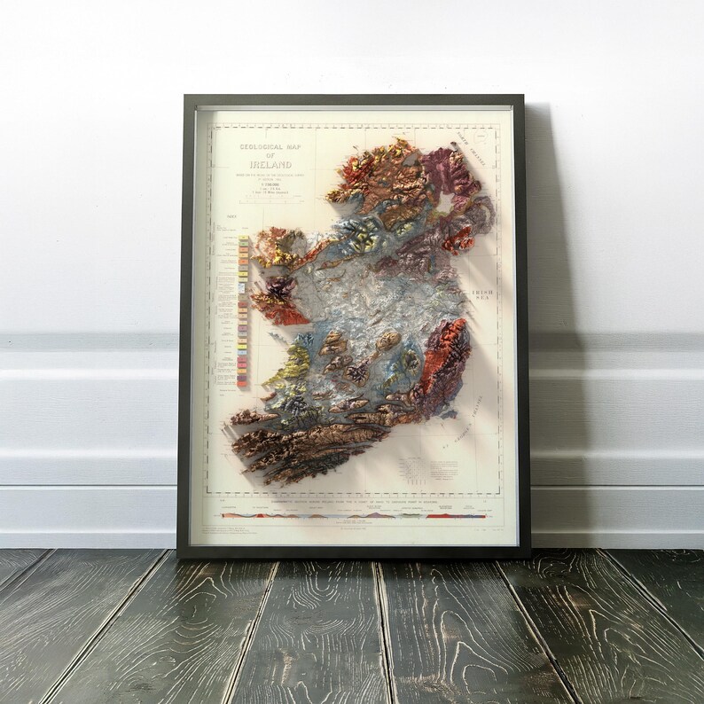 Geologische Karte Irlands (1878): Vintage-Wanddekoration, einzigartiger Kunstdruck, Geschenk für Kartenliebhaber Bild 5