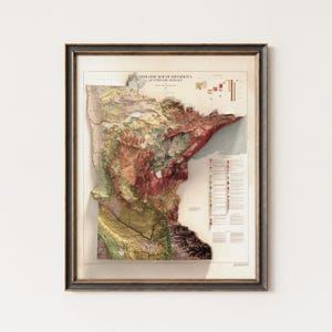 Geological Map of Minnesota (1982) – Vintage Quaternary Geology Print – Relief Effect Earth Science Art image 2