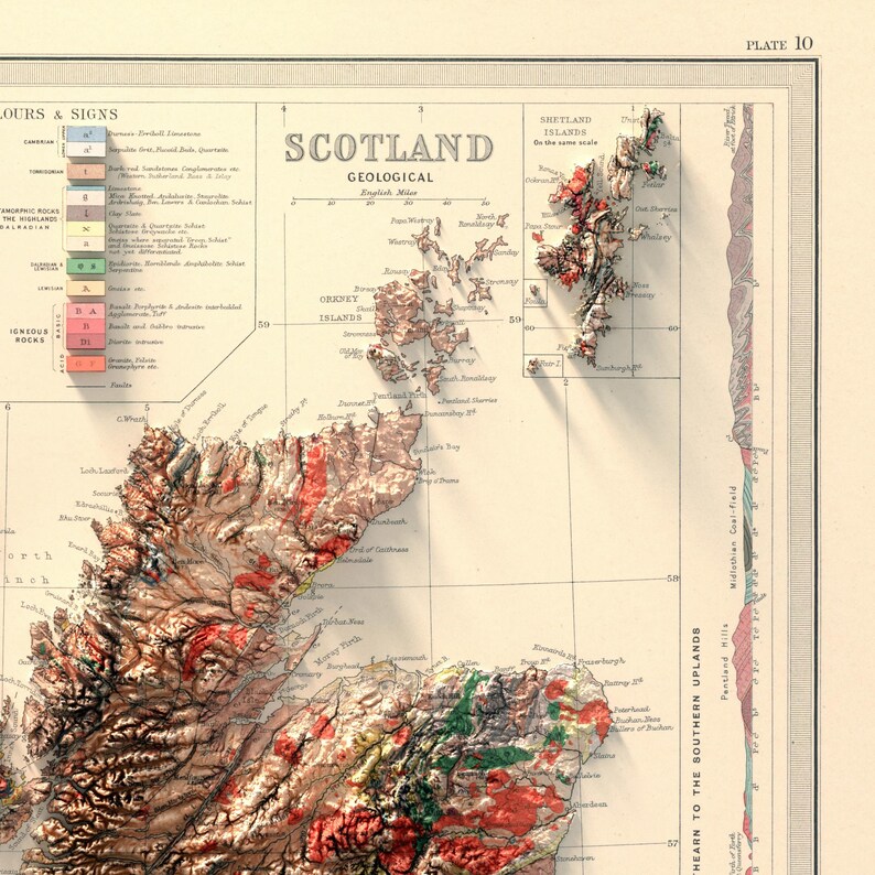 Scotland Topographic Map Art Print: Vintage Style Wall Decor image 6