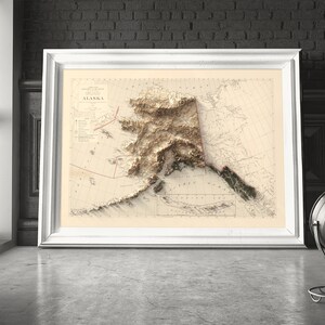 Aleutian Islands and Bering Sea - 3D rendered Alaska map for explorer