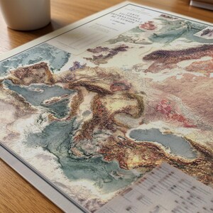 Europe Tectonic Map Art Print: Vintage Wall Decor image 3