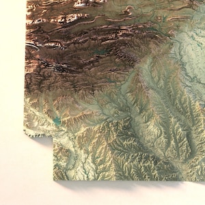 Kunstdruck einer topografischen Karte von Arkansas: Schattiertes Relief als Wanddekoration Bild 7