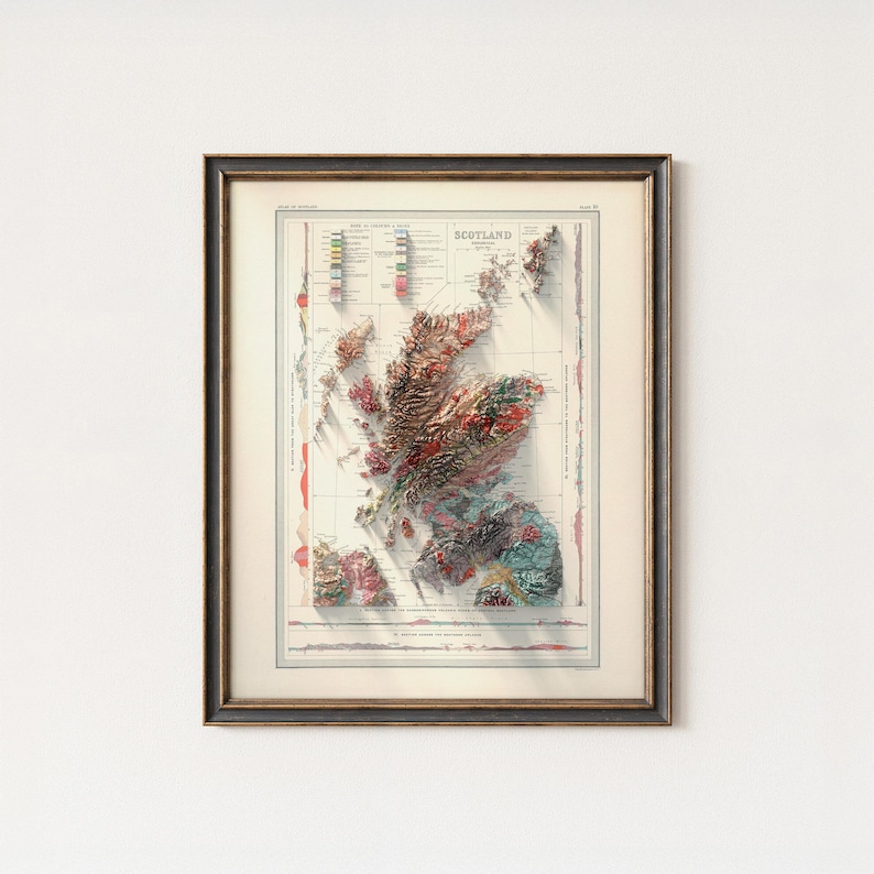 Scotland Topographic Map Art Print: Vintage Style Wall Decor image 10