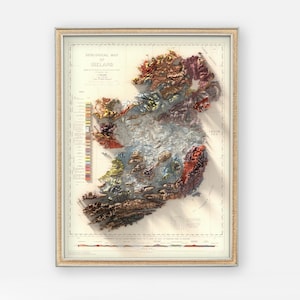 Geologische Karte Irlands (1878): Vintage-Wanddekoration, einzigartiger Kunstdruck, Geschenk für Kartenliebhaber Bild 3