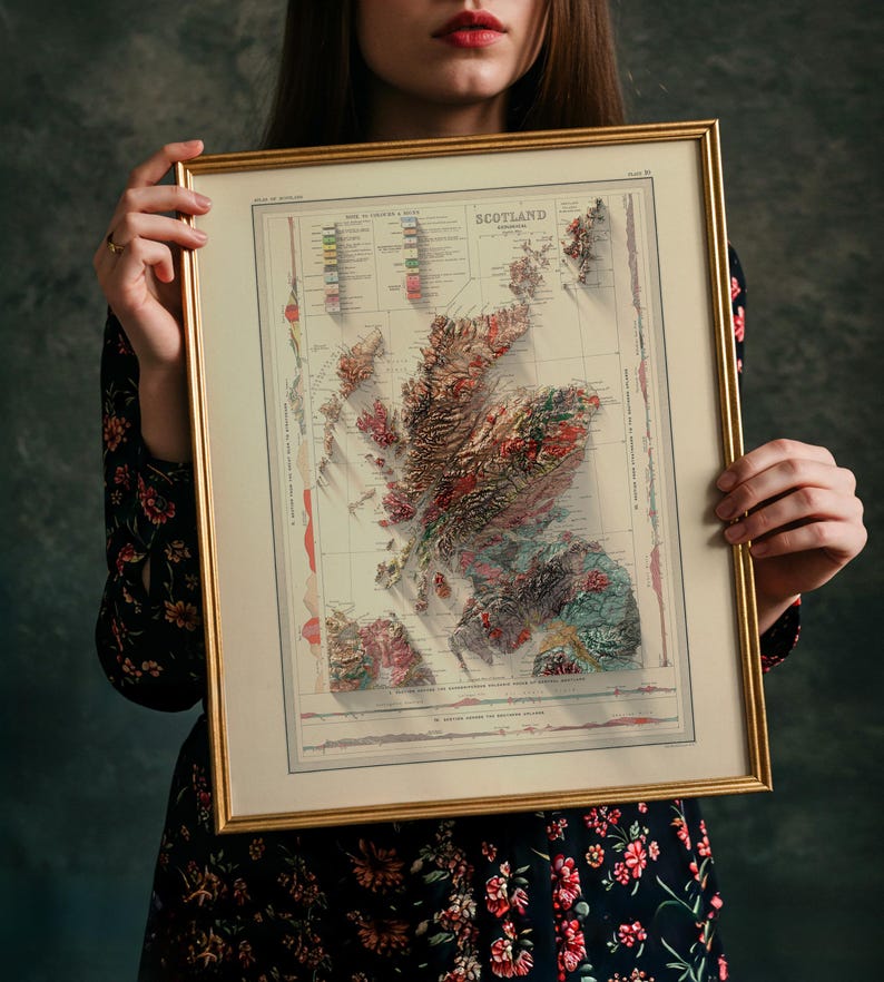 Scotland Topographic Map Art Print: Vintage Style Wall Decor image 4
