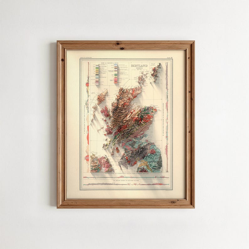 Scotland Topographic Map Art Print: Vintage Style Wall Decor image 5
