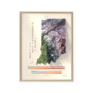 Geologic Map of Indiana (Bedrock) 1987 - Map art print image 5