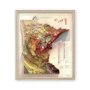 Geologische Karte von Minnesota (1982) - Wanddekoration - Topographie - Kunstdruck - Einzigartiges Geschenk