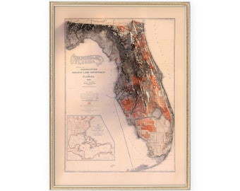Florida Map Art Print: Vintage Wall Decor