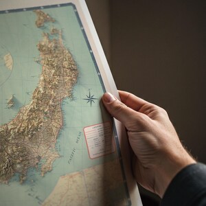 Vintage Japan Travel Map 1949: Mid-Century Cartography Art Print image 4