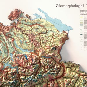 Switzerland Geomorphology Map: Detailed Natural Topography, Map Art Print, Vintage Wall Decor image 7