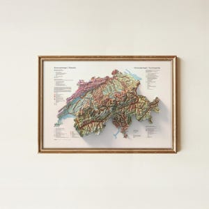 Switzerland Geomorphology Map: Detailed Natural Topography, Map Art Print, Vintage Wall Decor image 10