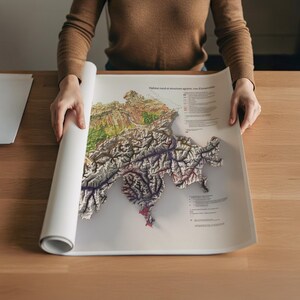 Switzerland Map: Vintage Relief Map Print 1975, Rural and Agricultural Poster image 5
