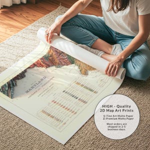 Sztuka druku mapy geologicznej Maryland w stylu vintage: topograficzna dekoracja ścienna zdjęcie 10