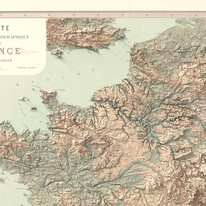 france zoom in topographic map