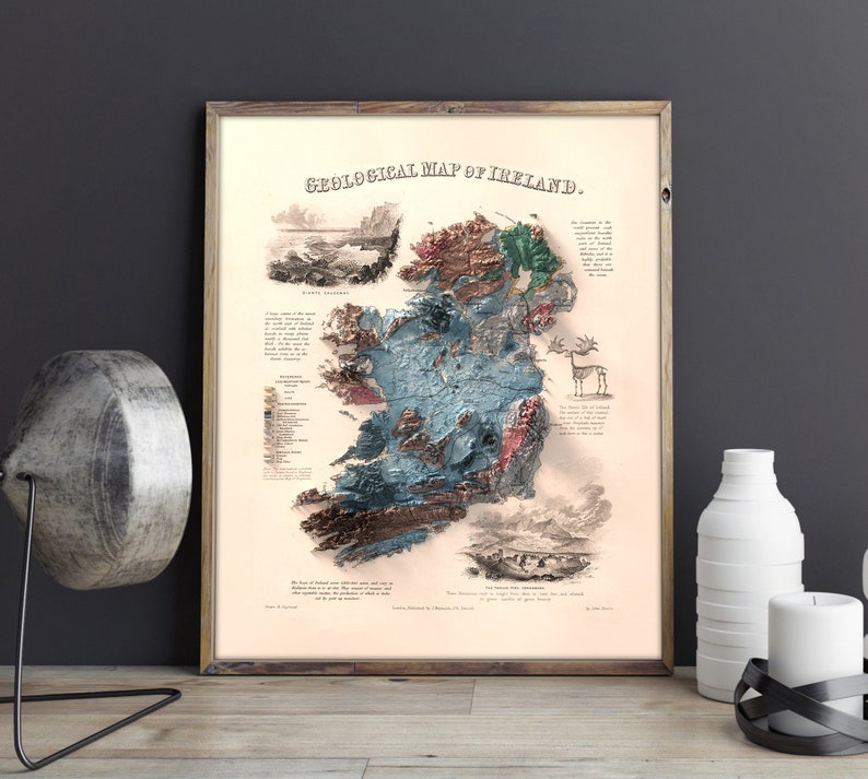 Ireland Geological Map Art Print: Topography Wall Decor image 4