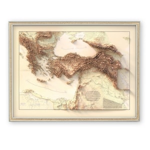Carte de l'empire ottoman (1893) - décoration murale - topographie - impression d'art - cadeau unique