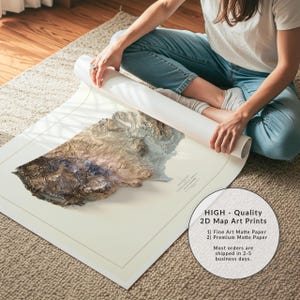 Mapa topográfico dos EUA para impressão: Arte de parede topográfica dos Estados Unidos, pôster geográfico decorativo detalhado. imagem 10
