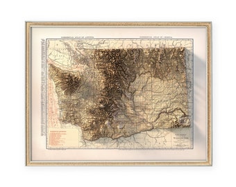 Washington - Vintage Map Art Print