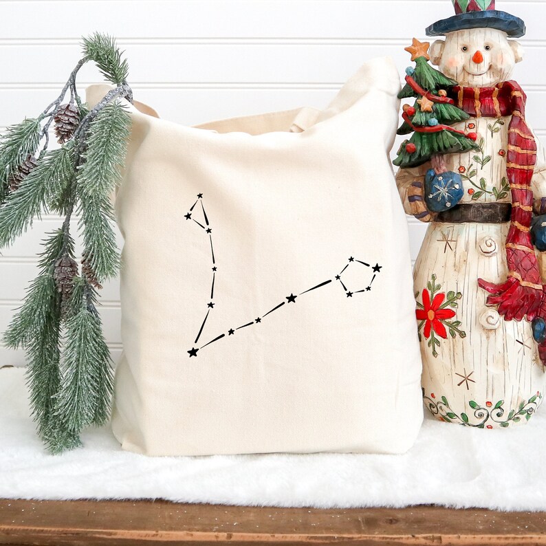 Pisces Constellation Tote Bag, Pisces Sign Constellation, Horoscope Gifts, Zodiac Gifts, Star Sign Gifts, Astrology Gifts, Pisces image 2