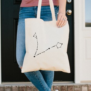 Pisces Constellation Tote Bag, Pisces Sign Constellation, Horoscope Gifts, Zodiac Gifts, Star Sign Gifts, Astrology Gifts, Pisces image 3