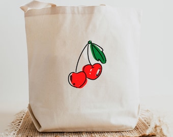 Cherry Tote, Cute Cherries Tote, Fruit Tote, Cherry Gifts