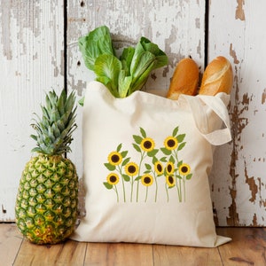 Sunflower Tote Bag, Sunflower Bag, Floral Tote Bag, Eco-Friendly Tote Bag, Vacation Bag, Floral Shoulder Bag