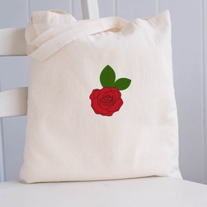 Bolsa de rosa bordada, bolsa de compras, bolsas de mano para mujeres, regalo para ella, regalo para mamá, regalo para hermana, regalo para amiga, bolsa de trabajo