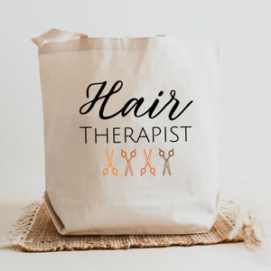 Hair Therapist Tote Bag, Cadeau de coiffeur, Cosmétologie, Salon de beauté, Salon de coiffure, Cadeau de coiffeur, Accessoires de coiffeur
