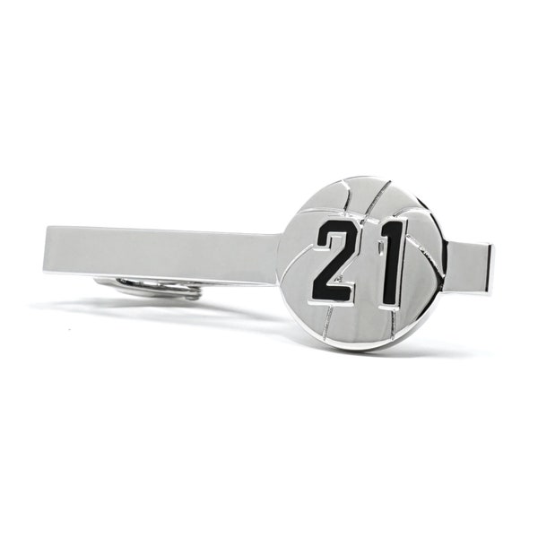 No. 21 Basketball Tie Clip - Rep Joel Embiid, Tim Duncan, Kevin Garnett, Dominique Wilkins & Other NBA Stars