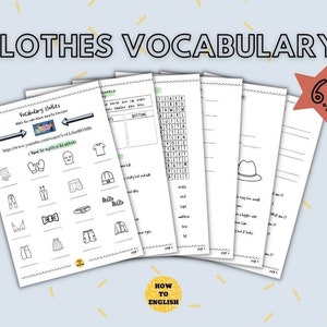 ESL CLOTHES vocabulary exercises + anwers