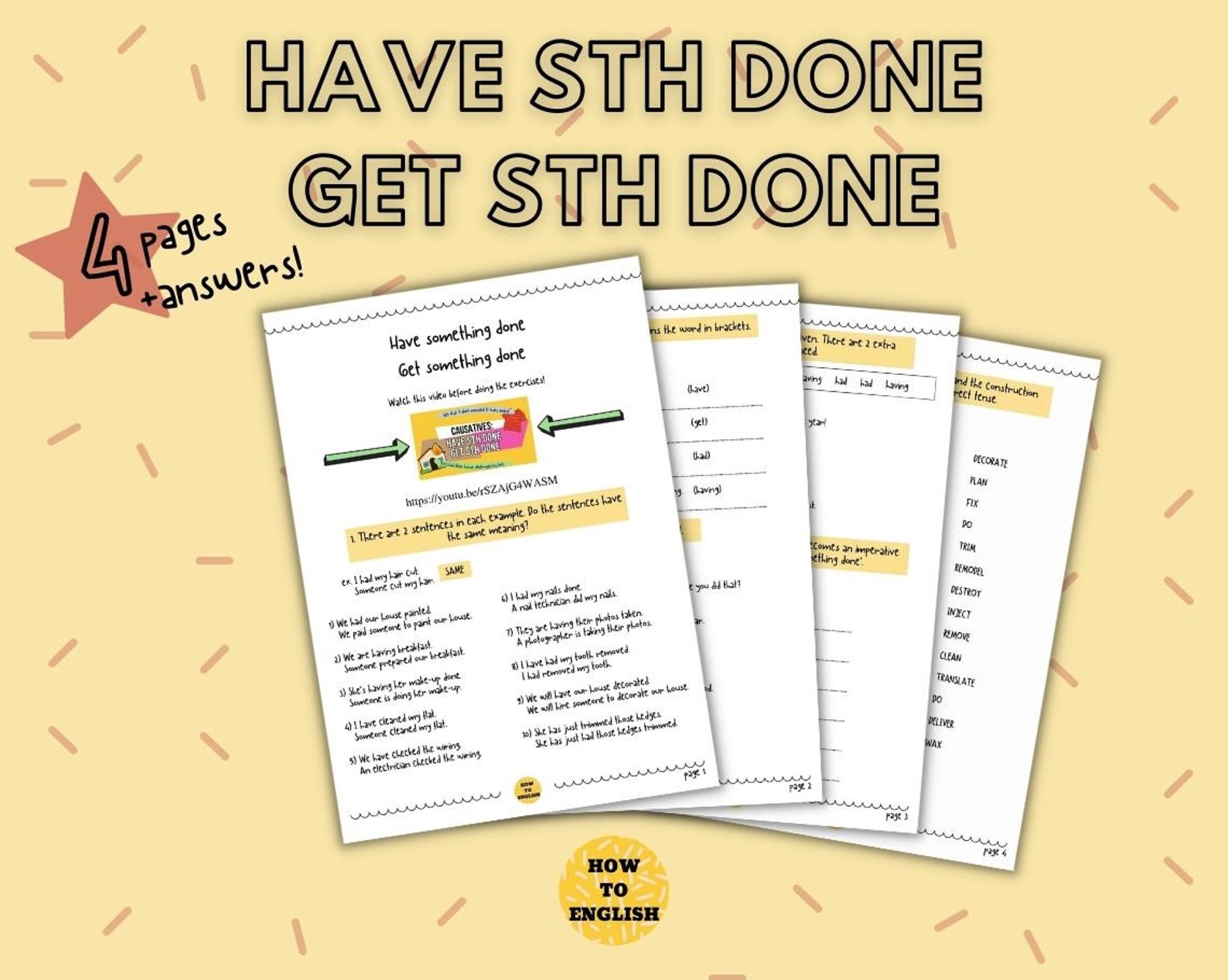 Have sb do sth. Causative вопросы. Have something done вопросы. Have sth doing. Get sb to do sth.