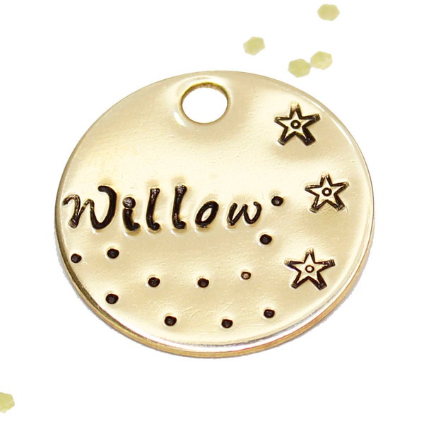 Simple Stars id Tag • Stamped Pet ID Tag • Pet ID Tag • Cat ID Tags • Hand stamped metal pet tags • Personalized Dog Tag