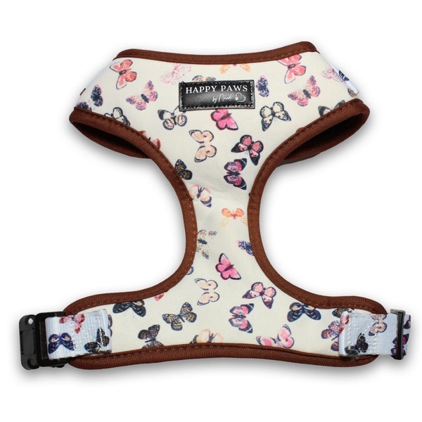 Rose Gold Butterflies Dog Harness • Breathable Mesh No Pull Harness  • Adjustable Harness • Pet Walking Gear • Fall Harness  • Cat Harness