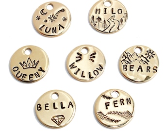 1/2" Cat ID tag • Tiny Cat ID tag • Pet ID Tag • Cat ID Tags • Hand gestempelde metalen pet tags • Gepersonaliseerde Cat Tag