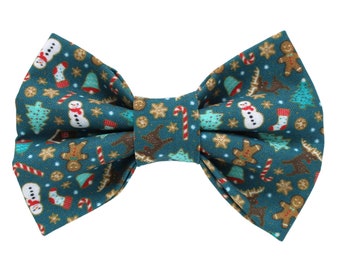 Green Ginger Bread Man Cat Bowtie • Cat Holiday Gift • Cat bow Ties • Kitten bow Tie • Small Dog Bow ties